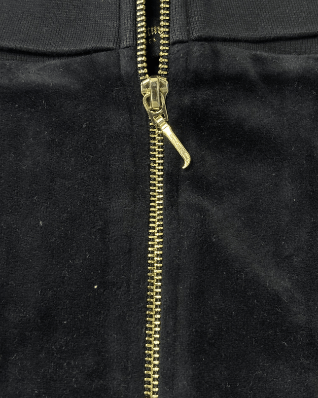 Juicy Couture Black Label Velour Zip-Up Black Track Jacket