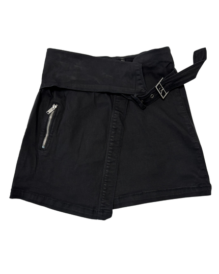 Stradivarius Black Belted Mini Skirt - S | Waist: 28"