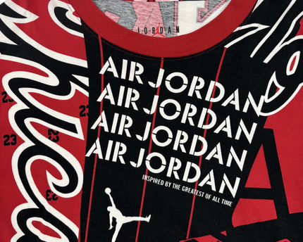 Jordan Red & Black All-Over Graphic T-Shirt - M