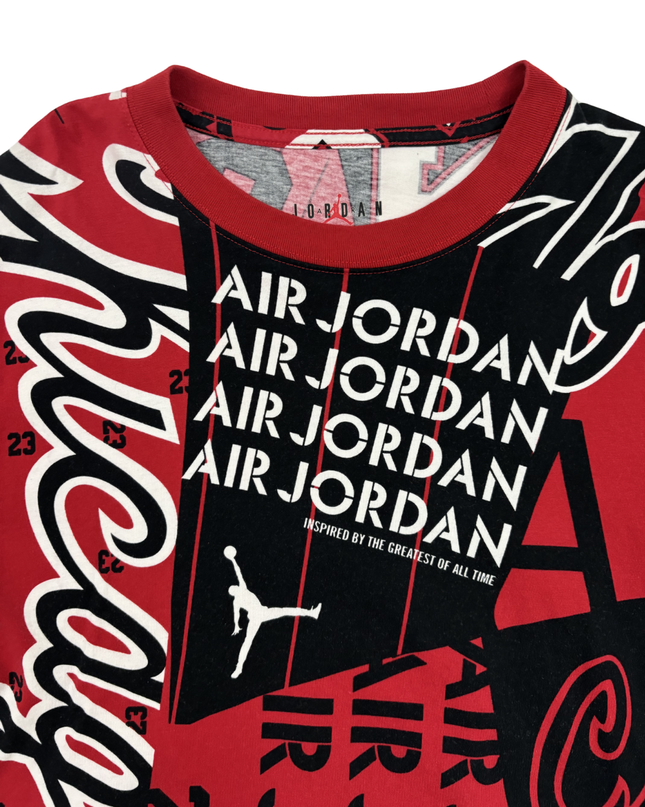 Jordan Red & Black All-Over Graphic T-Shirt - M
