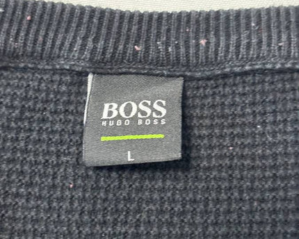 BOSS Black Waffle Knit Crewneck Sweater
