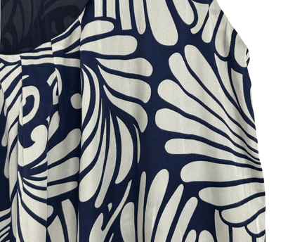 Zara Basic Navy & White Abstract Print Sleeveless Balloon Hem Dress
