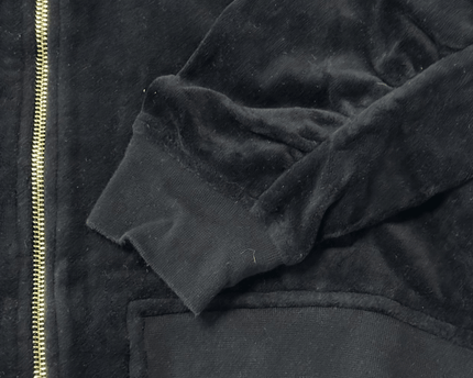 Juicy Couture Black Label Velour Zip-Up Black Track Jacket