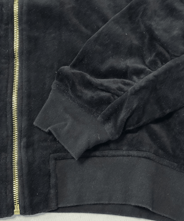 Juicy Couture Black Label Velour Zip-Up Black Track Jacket