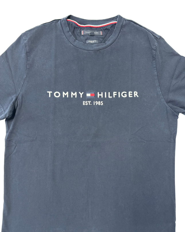 Tommy Hilfiger Navy Blue EST. 1985 Organic Cotton Logo T-Shirt - S