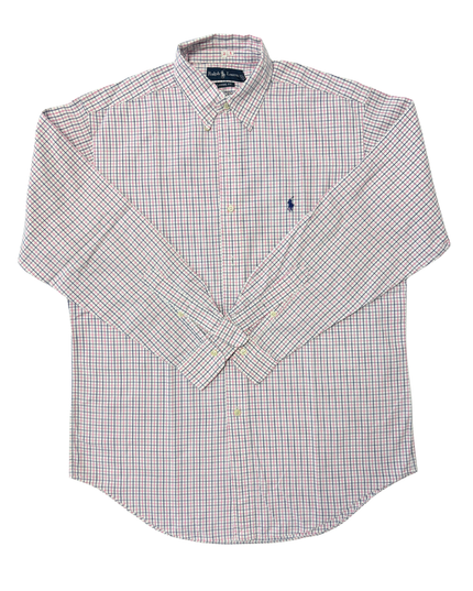 Ralph Lauren Pink & Navy Multi-Check Classic Fit Shirt - XL