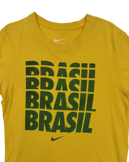 Nike Brasil National Team Yellow Slim Fit Graphic T-Shirt - S