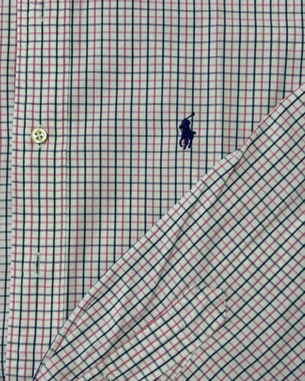 Ralph Lauren Pink & Navy Multi-Check Classic Fit Shirt - XL