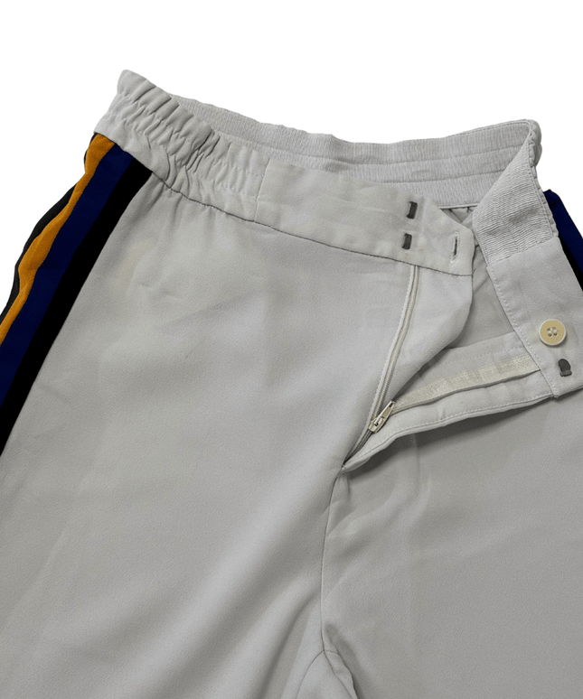 Zara Woman Side-Stripe White Wide-Leg Trousers