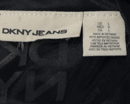 DKNY Jeans Black Satin Halter Backless Pleated Top