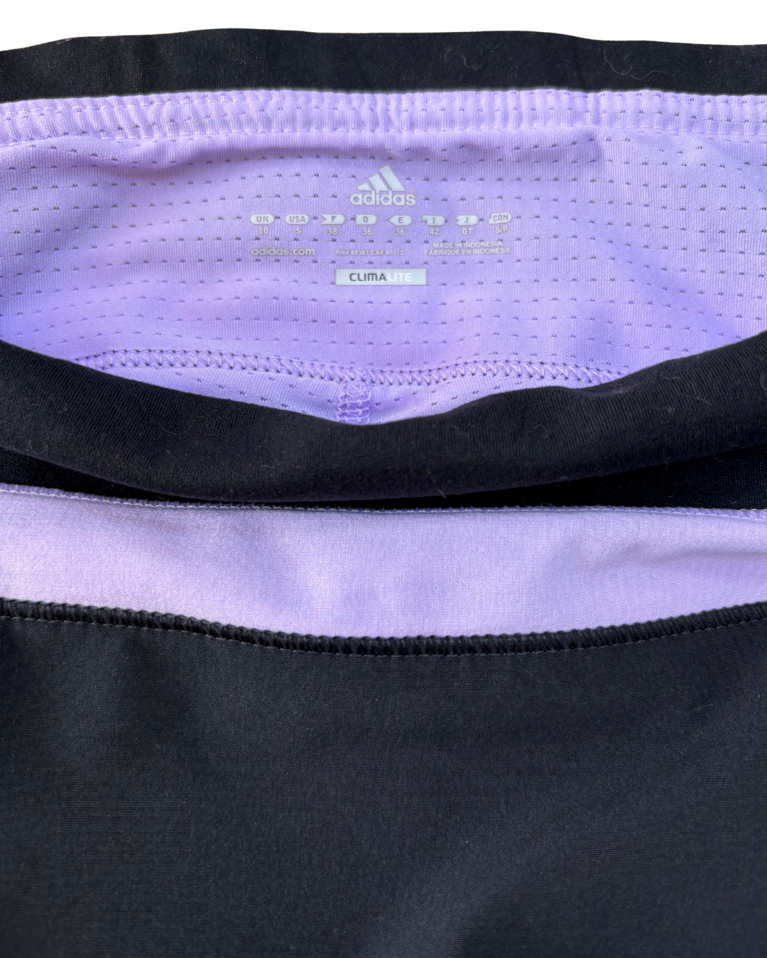 Adidas Black Tennis Skirt with Lavender Stripe - S