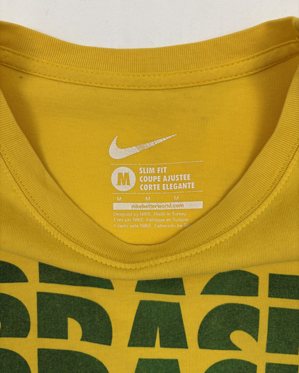 Nike Brasil National Team Yellow Slim Fit Graphic T-Shirt - S