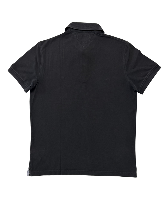 Tommy Hilfiger Classic Black Slim Fit Cotton Polo Shirt - M