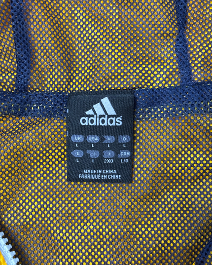Adidas Yellow Lightweight Hooded Windbreaker Jacket