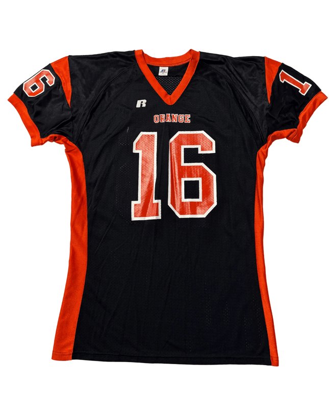 Vintage Russell Athletic 'Orange' #16 Black/Orange Football Jersey