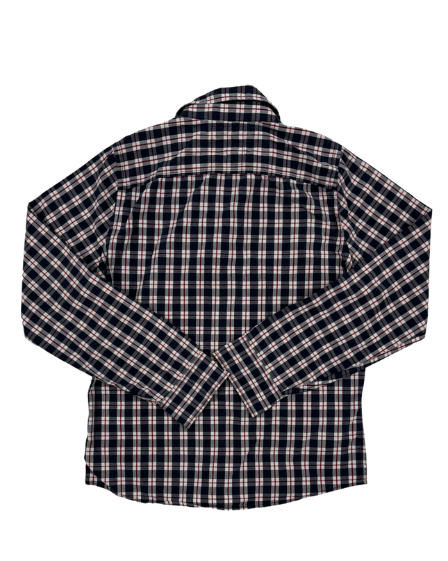 Hollister Navy, White & Red Checkered Flannel Shirt - XS