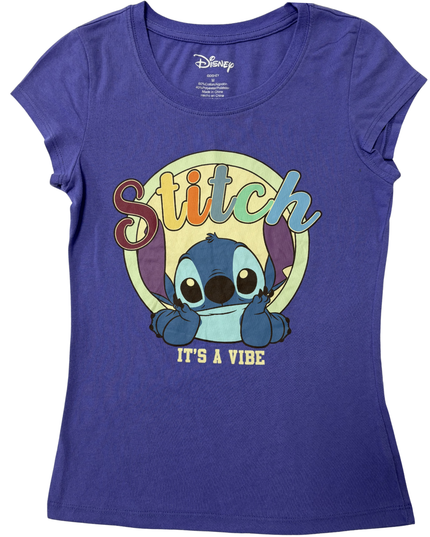 Disney Lilo & Stitch 'It's a Vibe' Purple Cotton-Blend T-Shirt