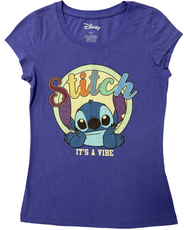 Disney Lilo & Stitch 'It's a Vibe' Purple Cotton-Blend T-Shirt