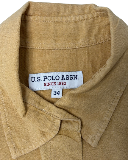 U.S. Polo Assn. Longline Tan Utility Shirt Dress