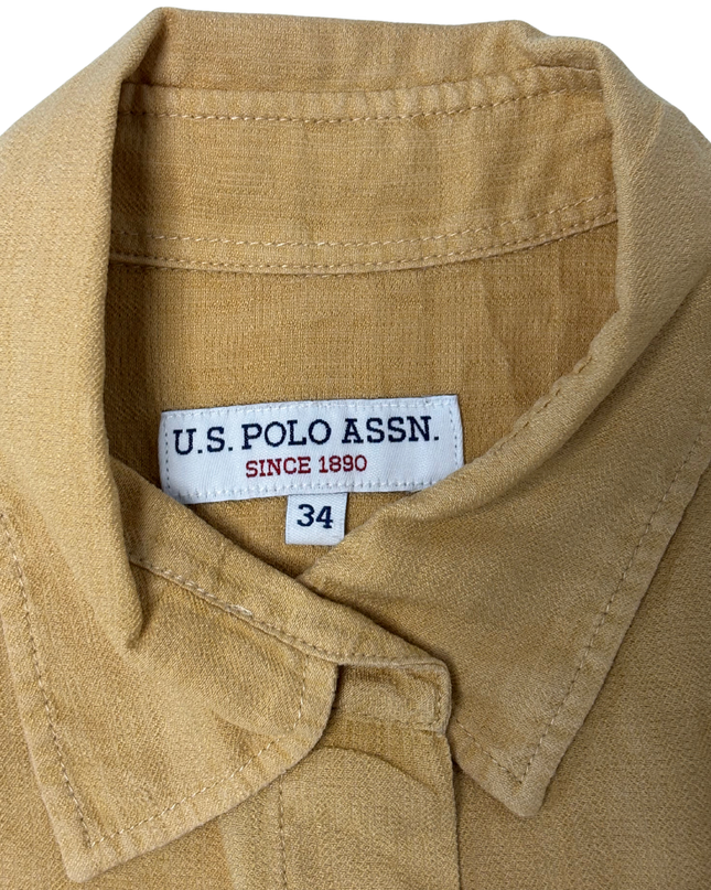 U.S. Polo Assn. Longline Tan Utility Shirt Dress
