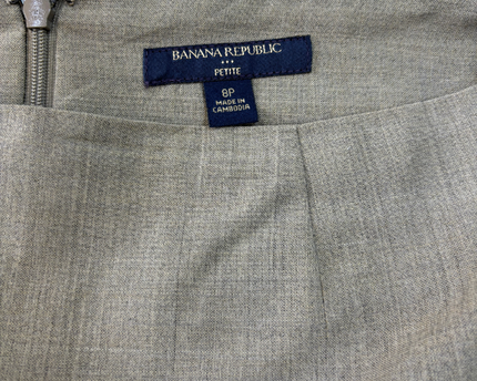 Banana Republic Petite Classic Grey Office Pencil Skirt - L