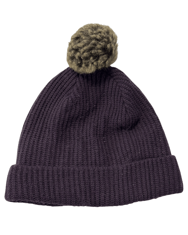 Carhartt Faux Fur Pom Dark Purple Knit Beanie
