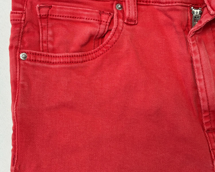 MNG Denim Sienna Red Straight Leg Jeans - XS | Waist: 26"