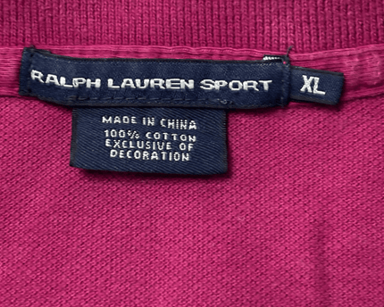 Ralph Lauren Sport #3 Sleeve Patch Magenta Polo Shirt