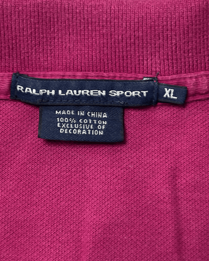 Ralph Lauren Sport #3 Sleeve Patch Magenta Polo Shirt
