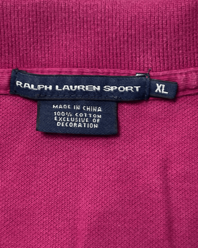 Ralph Lauren Sport #3 Sleeve Patch Magenta Polo Shirt