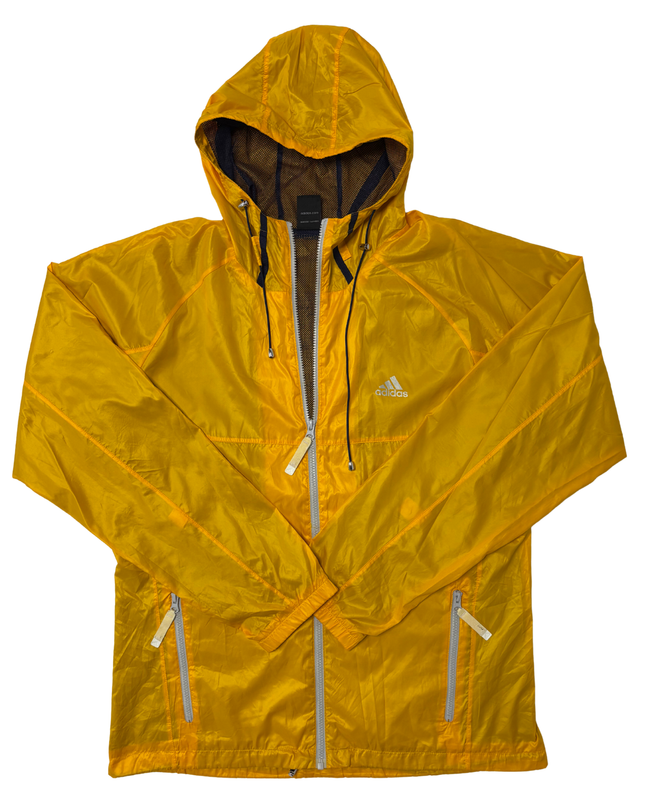 Adidas Yellow Lightweight Hooded Windbreaker Jacket