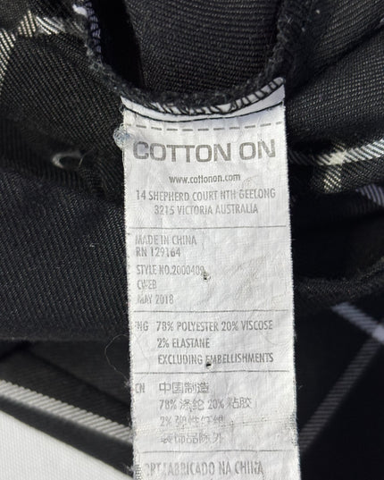 Cotton On Black/White Checkered Tapered Pants