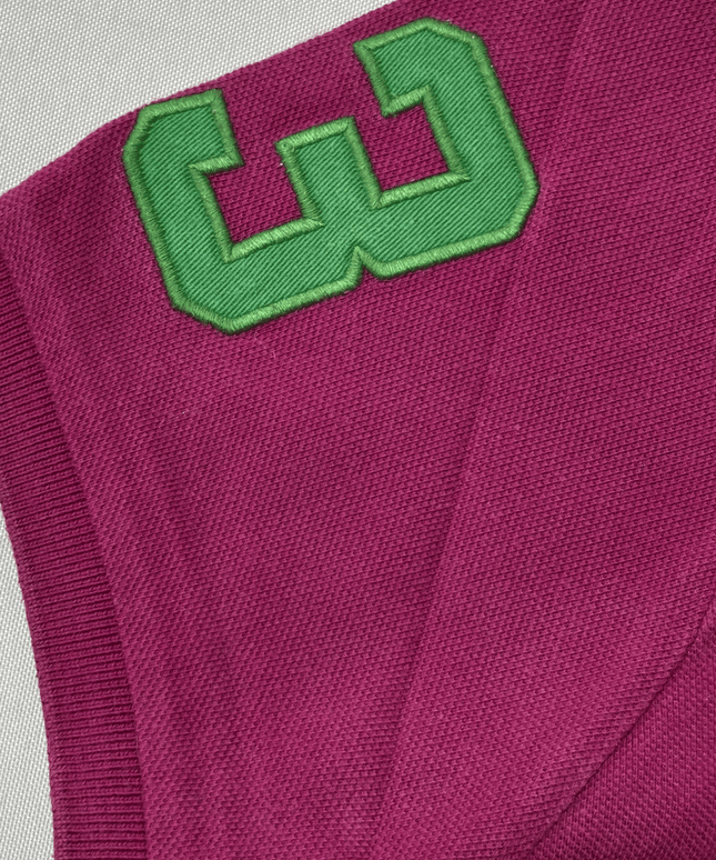 Ralph Lauren Sport #3 Sleeve Patch Magenta Polo Shirt