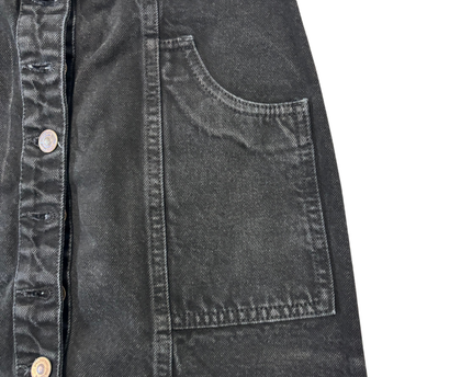 Black Button-Front Denim Mini Skirt - XS | Waist: 26"