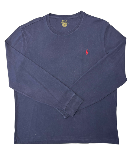 Ralph Lauren Custom Slim Fit Long-Sleeve Navy T-Shirt - L