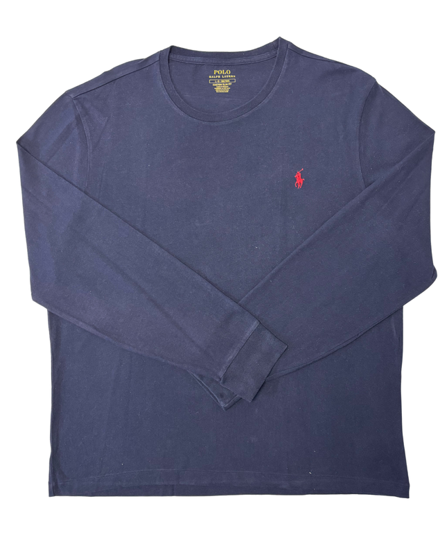 Ralph Lauren Custom Slim Fit Long-Sleeve Navy T-Shirt - L