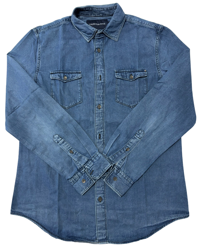 Calvin Klein Jeans Light Wash Denim Button-Up Shirt