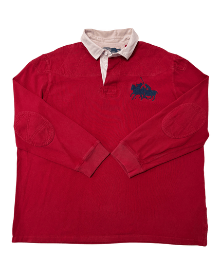 COLLECTIBLE Ralph Lauren Double Pony Logo Red Rugby Shirt