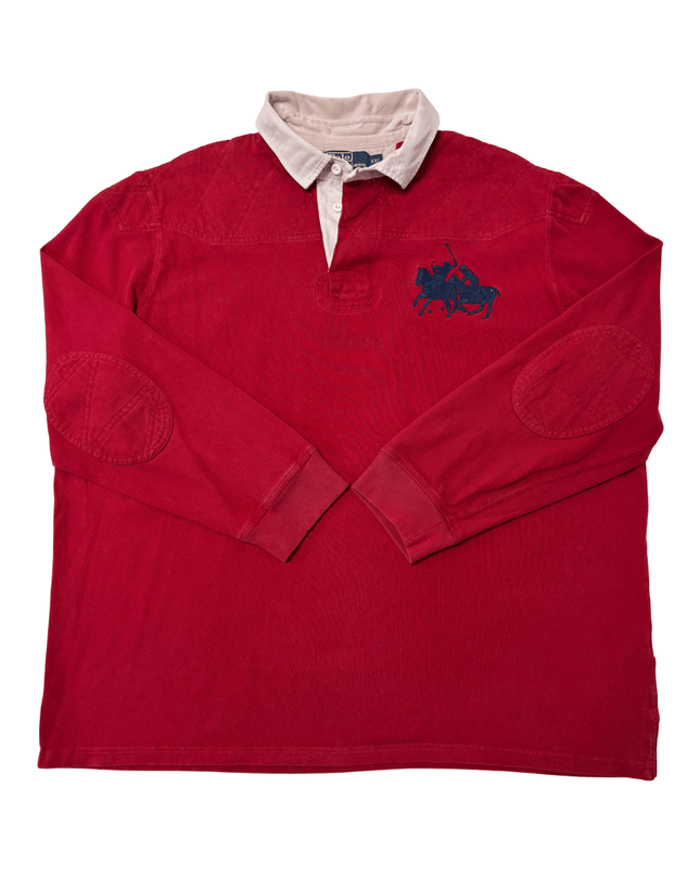 COLLECTIBLE Ralph Lauren Double Pony Logo Red Rugby Shirt