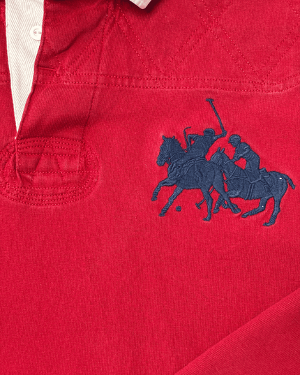 COLLECTIBLE Ralph Lauren Double Pony Logo Red Rugby Shirt