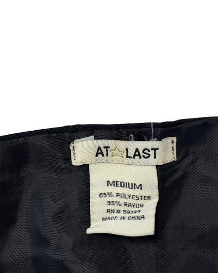 At Last Black Tailored Neck Waistcoat Halter Top - XS