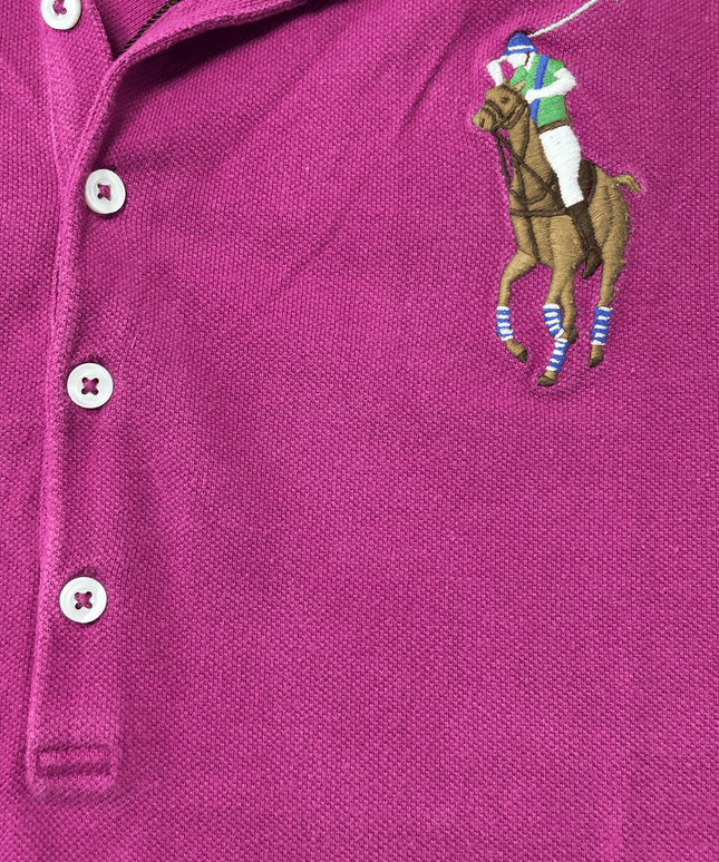 Ralph Lauren Sport #3 Sleeve Patch Magenta Polo Shirt