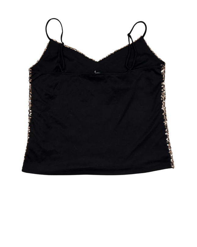 Le Château Black Silver Sequin Cami Top - M