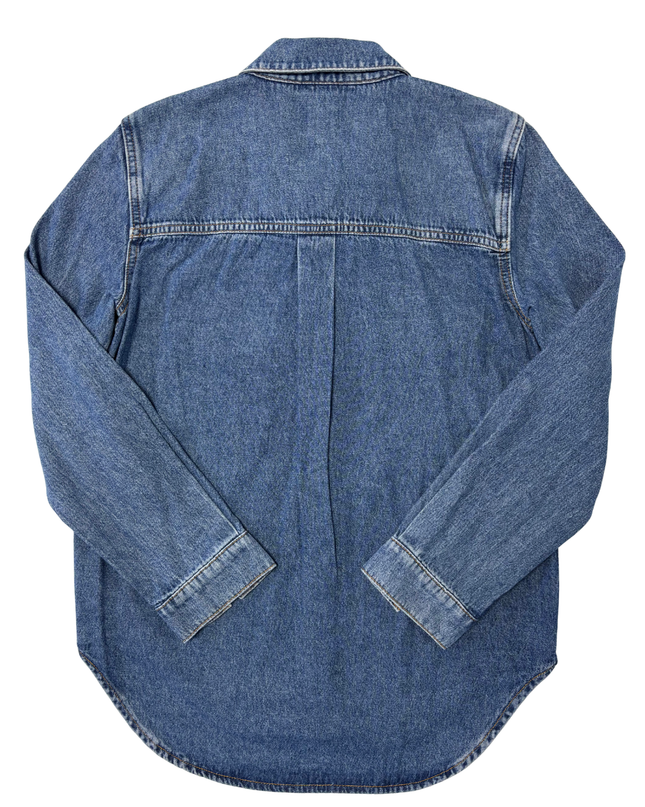 Zara Classic Blue Button-Up Denim Shirt