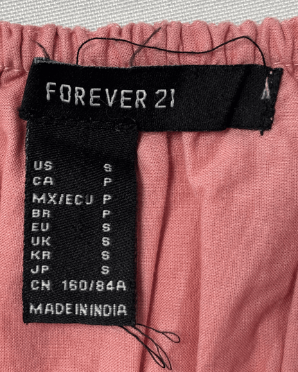 Forever 21 Dusty Rose Eyelet Ruffle Side-Tie Crop Top