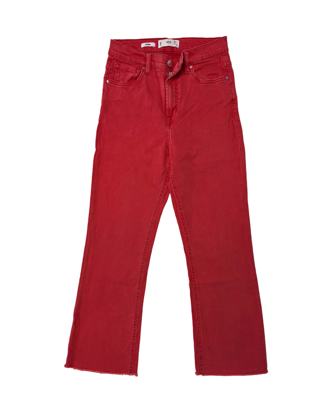 MNG Denim Sienna Red Straight Leg Jeans - XS | Waist: 26"