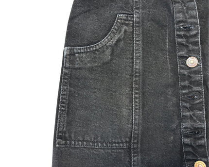 Black Button-Front Denim Mini Skirt - XS | Waist: 26"
