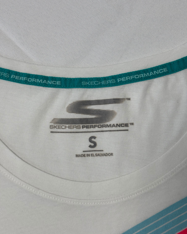 Skechers Performance White Asymmetrical Hem Active T-Shirt - S