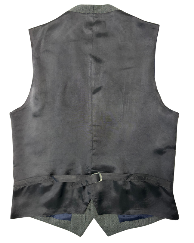 ZARA MAN Charcoal Grey Micro-Check Tailored Waistcoat