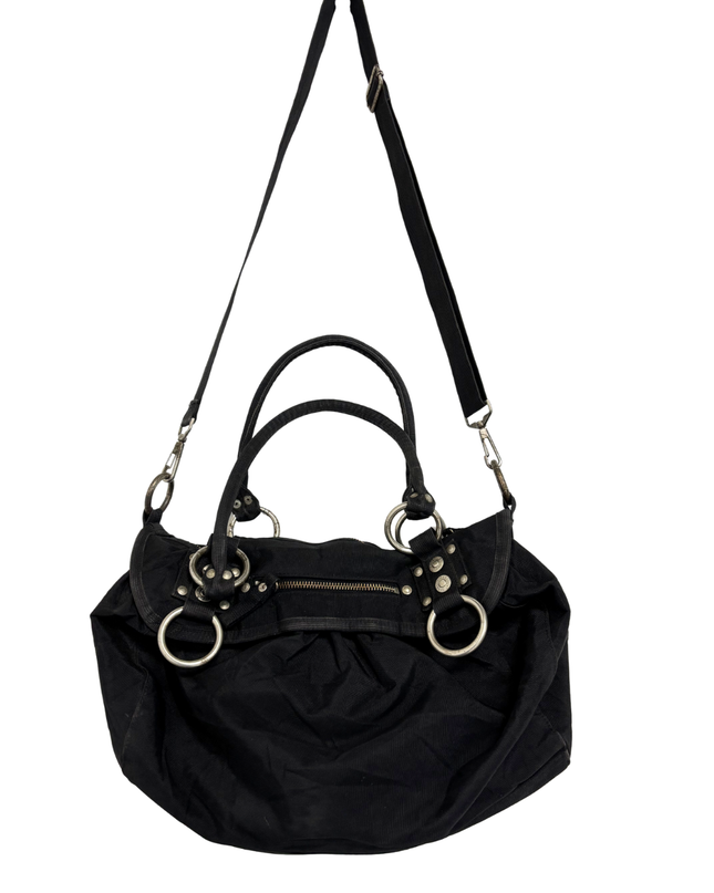 GEORGE GINA & LUCY Y2K Black Nylon Studio Carabiner Bag